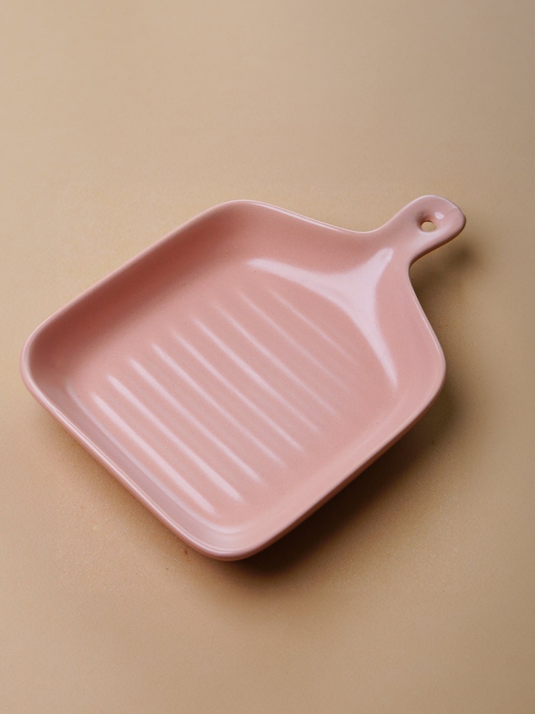 Blush Pink Ceramic Platter with Convenient Handle - The Golden Theory Main image