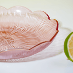 Blush Pink Fluted Glass Plate - Scalloped Edge Serving Dish - The Golden Theory