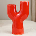 Bold Red Cactus-Inspired Vase - The Golden Theory