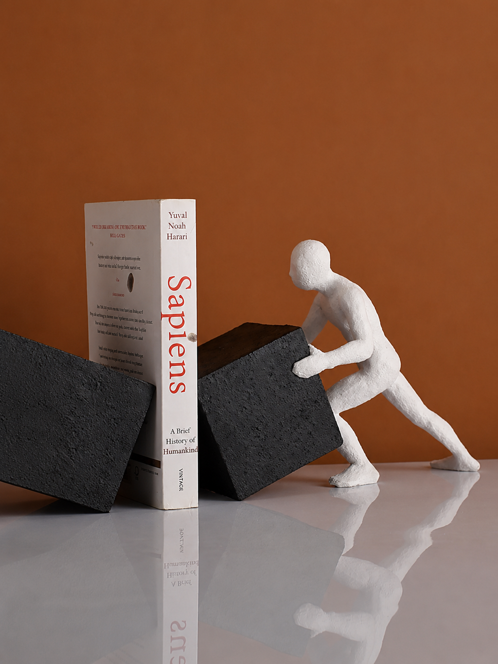 Black and White Resin Bookend