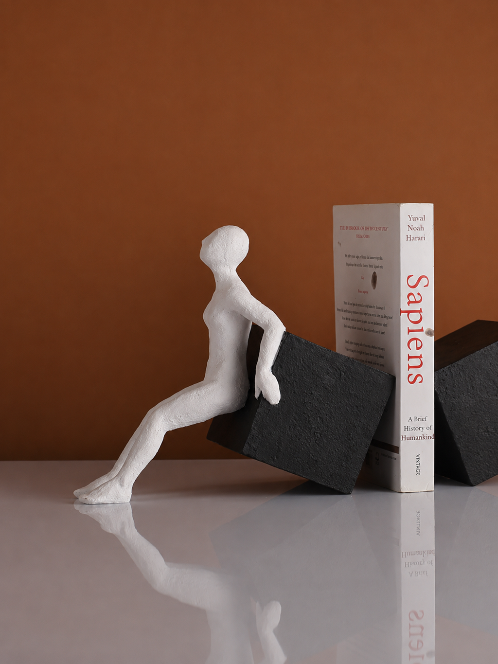 Black and White Resin Bookend