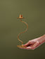 Brass Candle Holder with Curved Stem - The Golden Theory