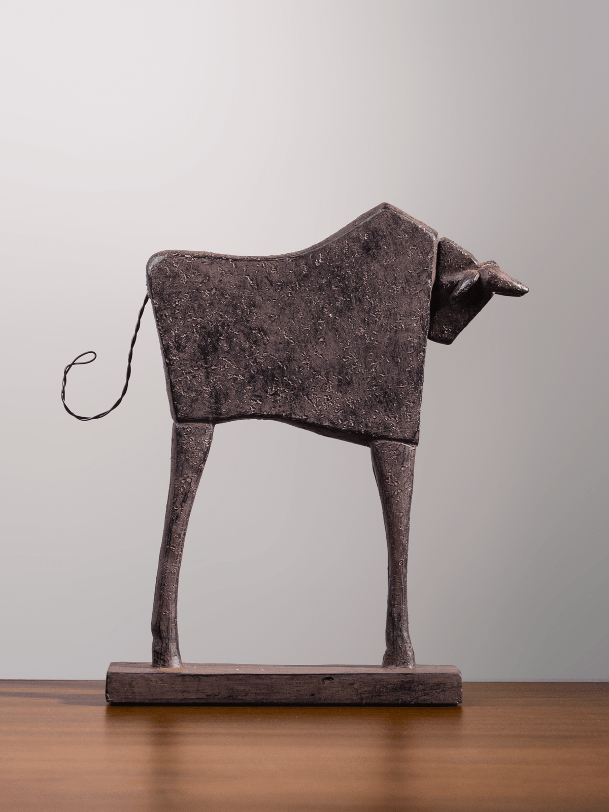 Bronze Abstract Bull Sculpture - The Golden Theory