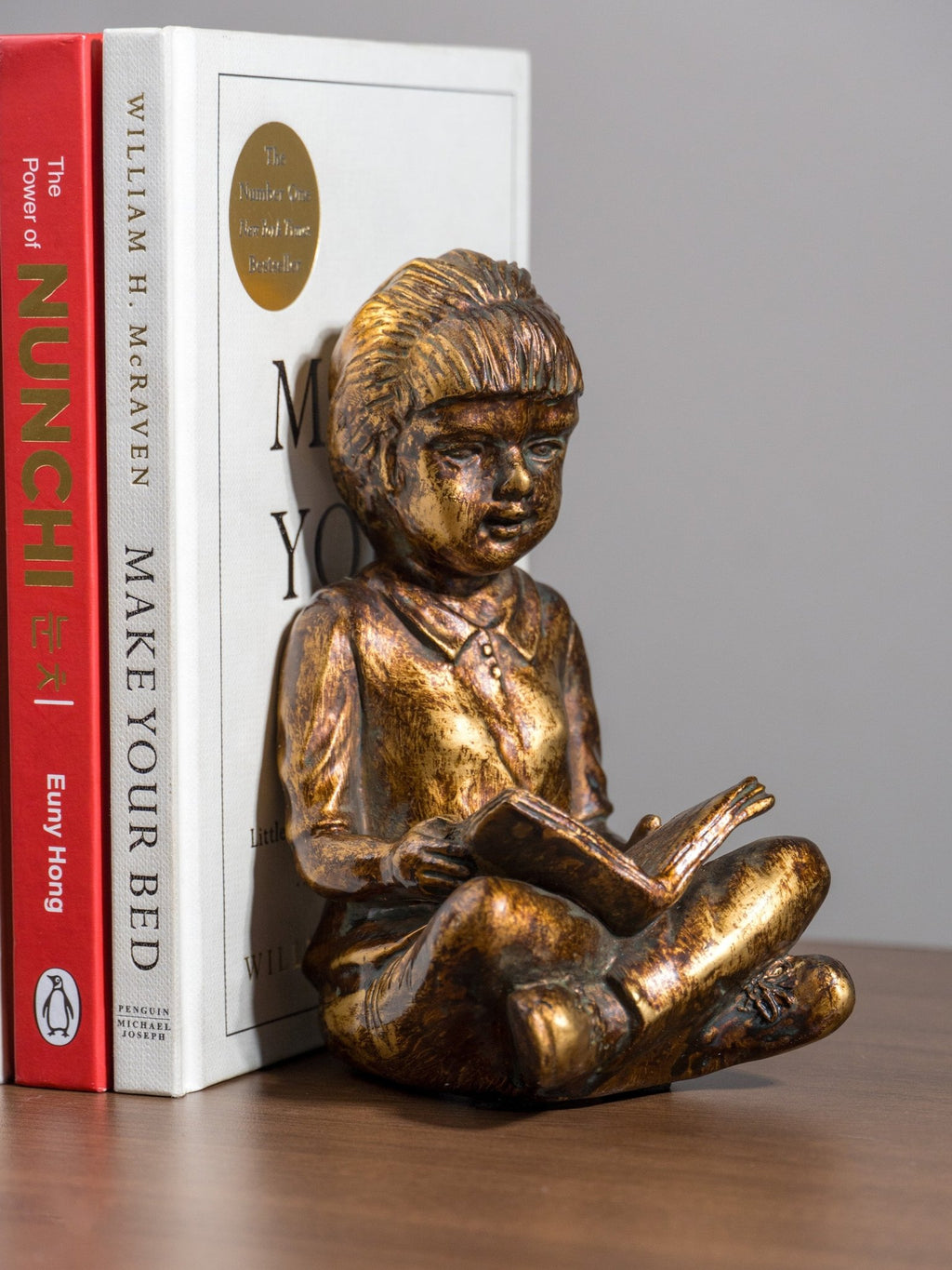 Bronze-Finish Boy & Girl Bookend Set - The Golden Theory