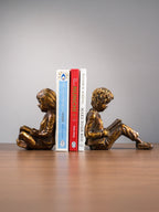 Bronze-Finish Boy & Girl Bookend Set - The Golden Theory