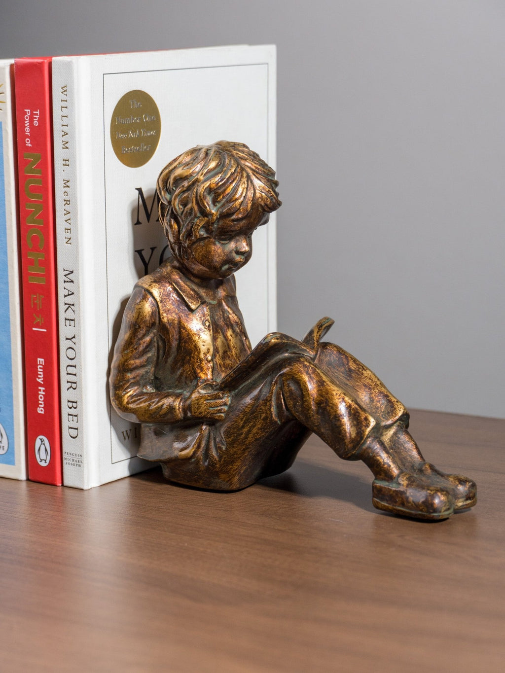 Bronze-Finish Boy & Girl Bookend Set - The Golden Theory