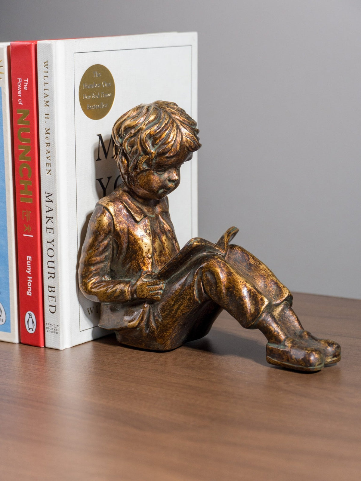 Bronze-Finish Boy & Girl Bookend Set - The Golden Theory