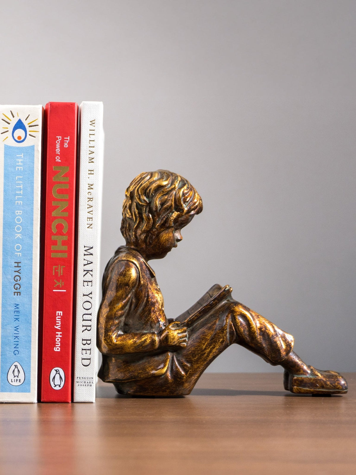 Bronze-Finish Boy & Girl Bookend Set - The Golden Theory