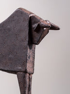 Bronze Finished Abstract Bull Sculpture - The Golden Theory