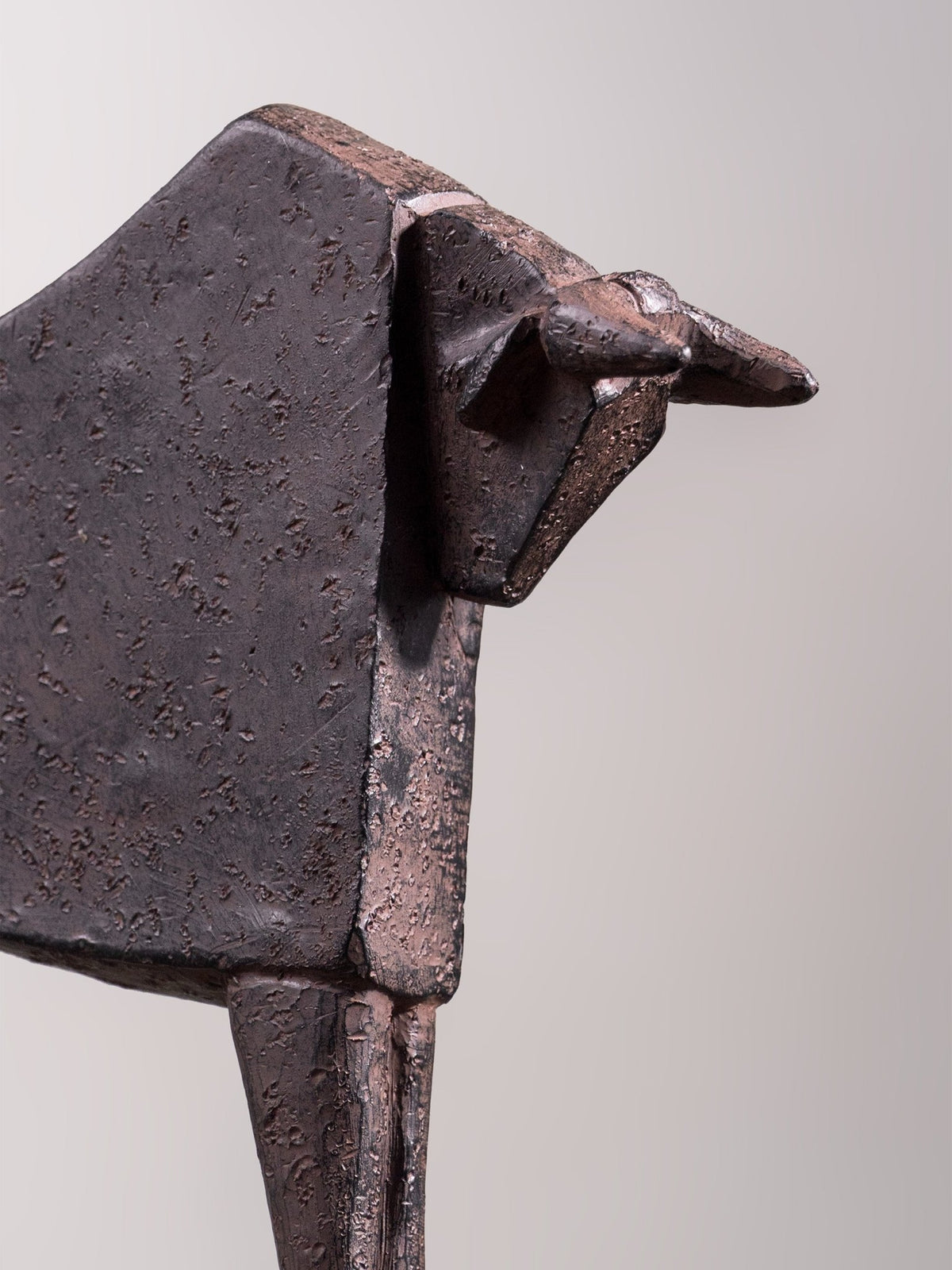 Bronze Finished Abstract Bull Sculpture - The Golden Theory