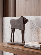 Bronze Finished Abstract Bull Sculpture - The Golden Theory