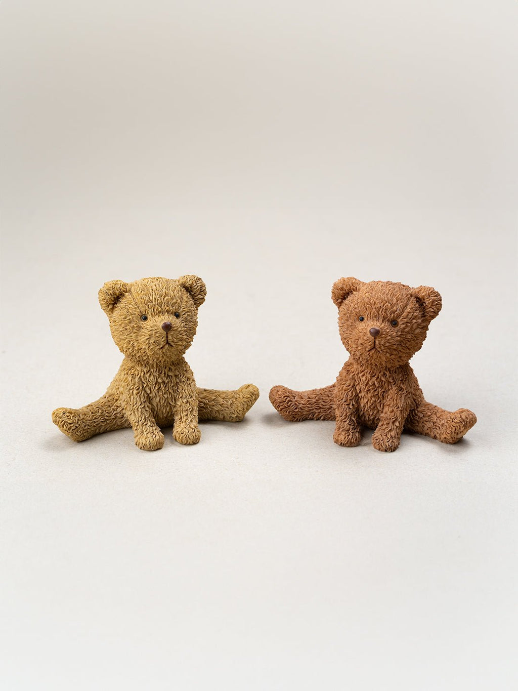 Brown and Yellow Sitting Teddy Bear | Set of 2 - The Golden Theory