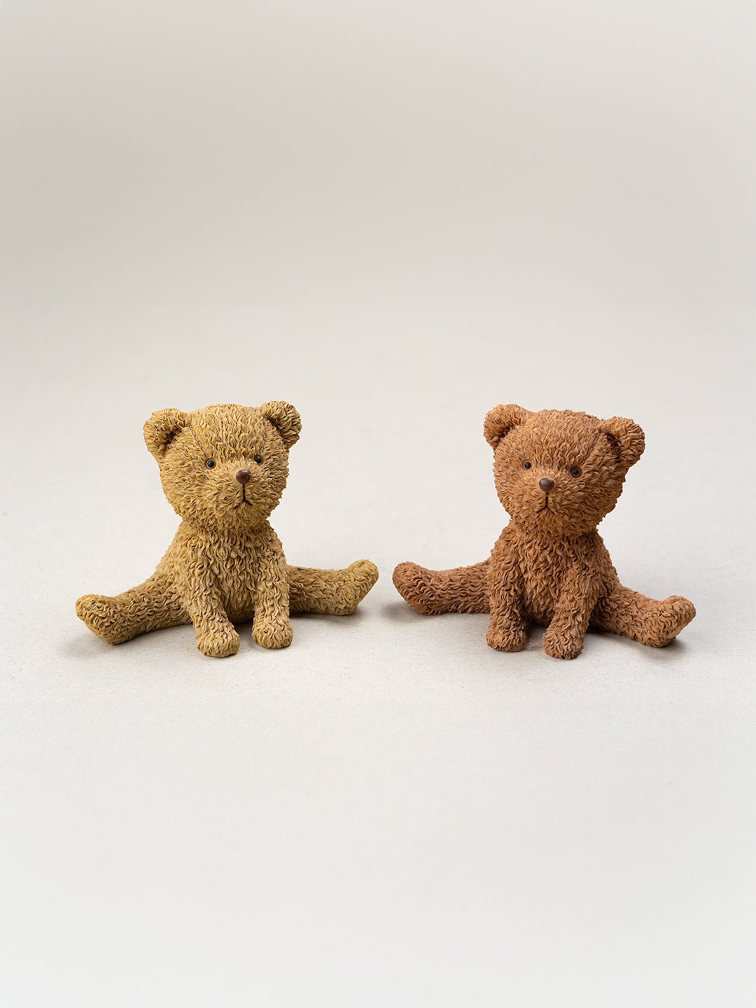 Brown and Yellow Sitting Teddy Bear | Set of 2 - The Golden Theory