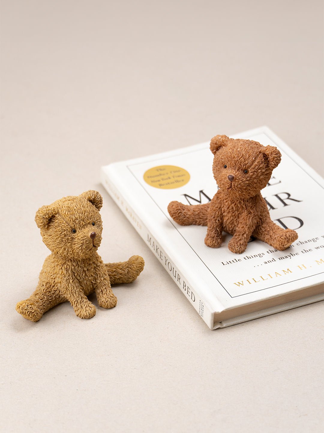 Brown and Yellow Sitting Teddy Bear | Set of 2 - The Golden Theory