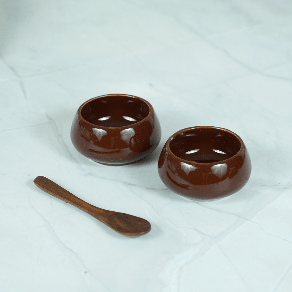 Brown Ceramic Dip Delight | Set of 2 - The Golden Theory