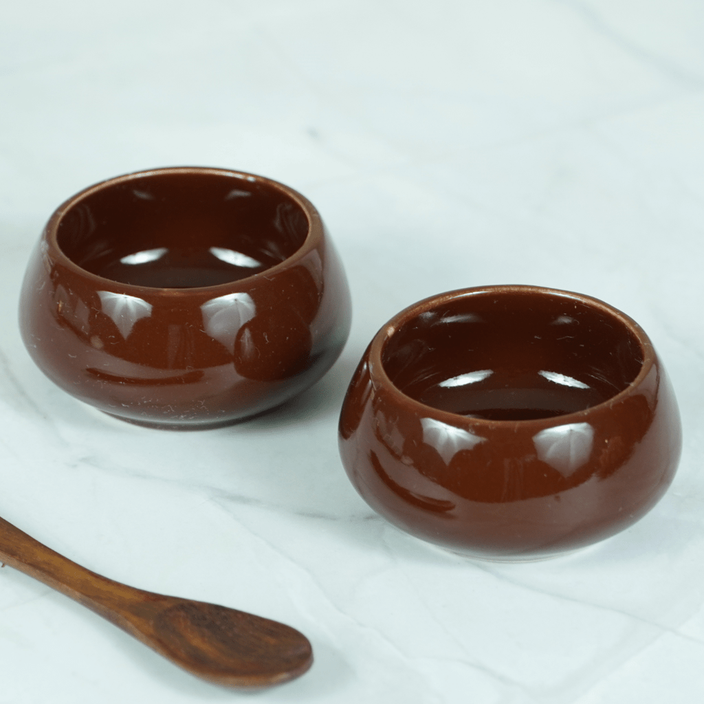 Brown Ceramic Dip Delight | Set of 2 - The Golden Theory