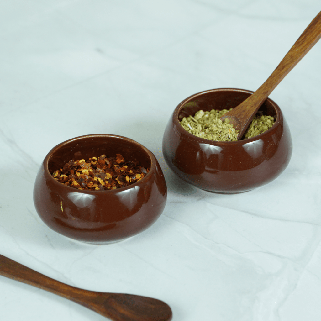 Brown Ceramic Dip Delight | Set of 2 - The Golden Theory