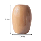 Brown Ceramic Oval Shaped Flower Vase - The Golden Theory
