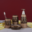 Brown Floral Hand painted Bathroom Accessory Set - The Golden Theory