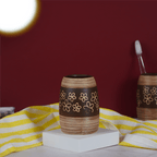 Brown Floral Hand painted Bathroom Accessory Set - The Golden Theory