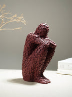Brown Mosaic Sitting Human Sculpture - The Golden Theory