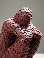 Brown Mosaic Sitting Human Sculpture - The Golden Theory