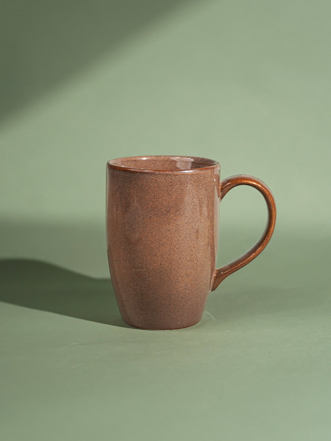 Brown Speckled Ceramic Mug with Tall Design - The Golden Theory