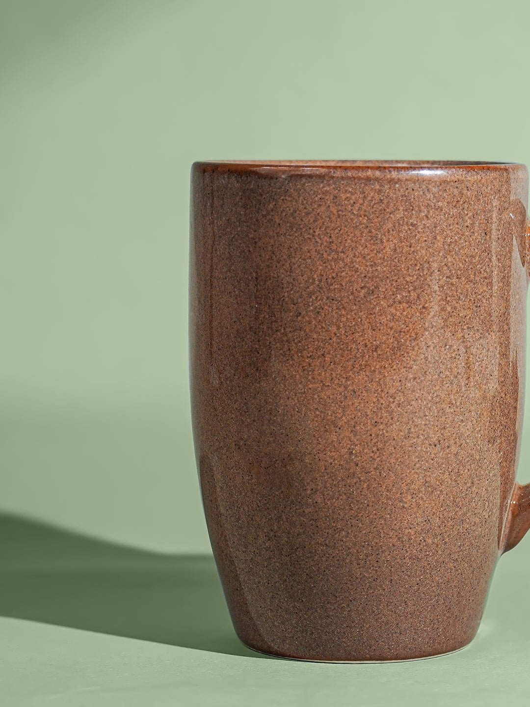 Brown Speckled Ceramic Mug with Tall Design - The Golden Theory