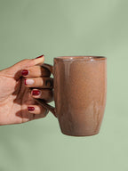 Brown Speckled Ceramic Mug with Tall Design - The Golden Theory