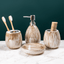 Brown Streaked Glass Bathroom Set of 4 - The Golden Theory