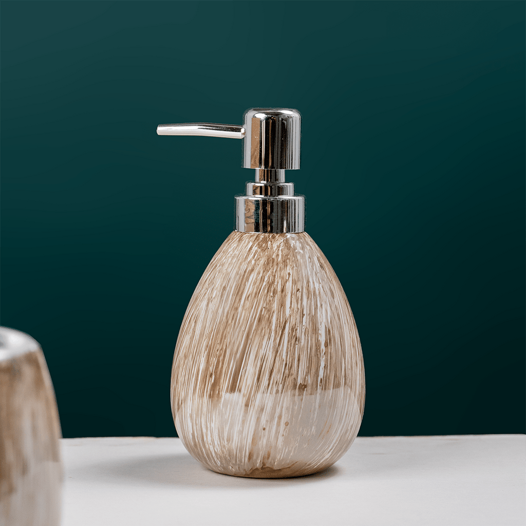 Brown Streaked Glass Bathroom Set of 4 - The Golden Theory