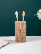 Brown Textured Ceramic Bathroom Set of 4 - The Golden Theory