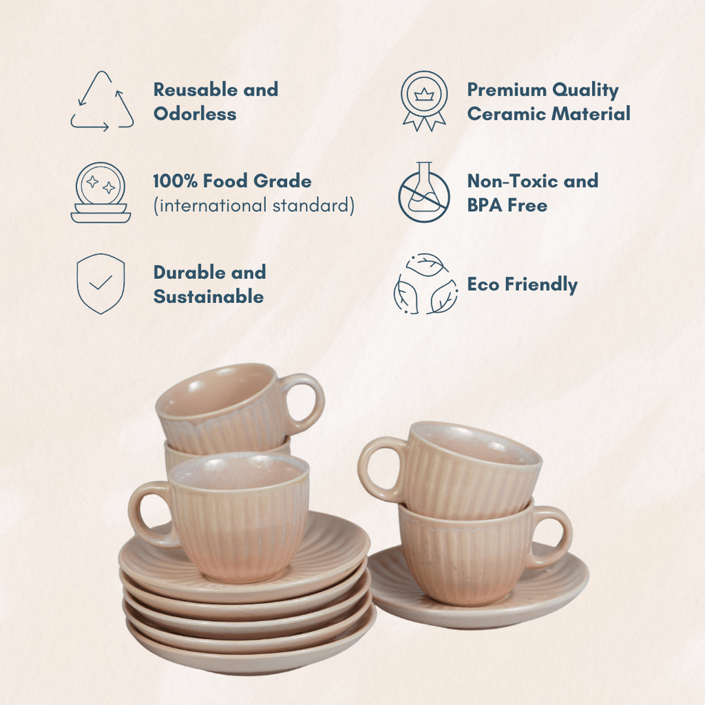 Bubblegum Ceramic Tea Set | Pink - The Golden Theory