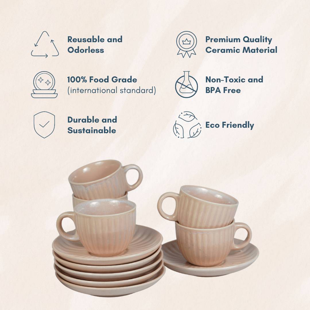 Bubblegum Ceramic Tea Set | Pink - The Golden Theory