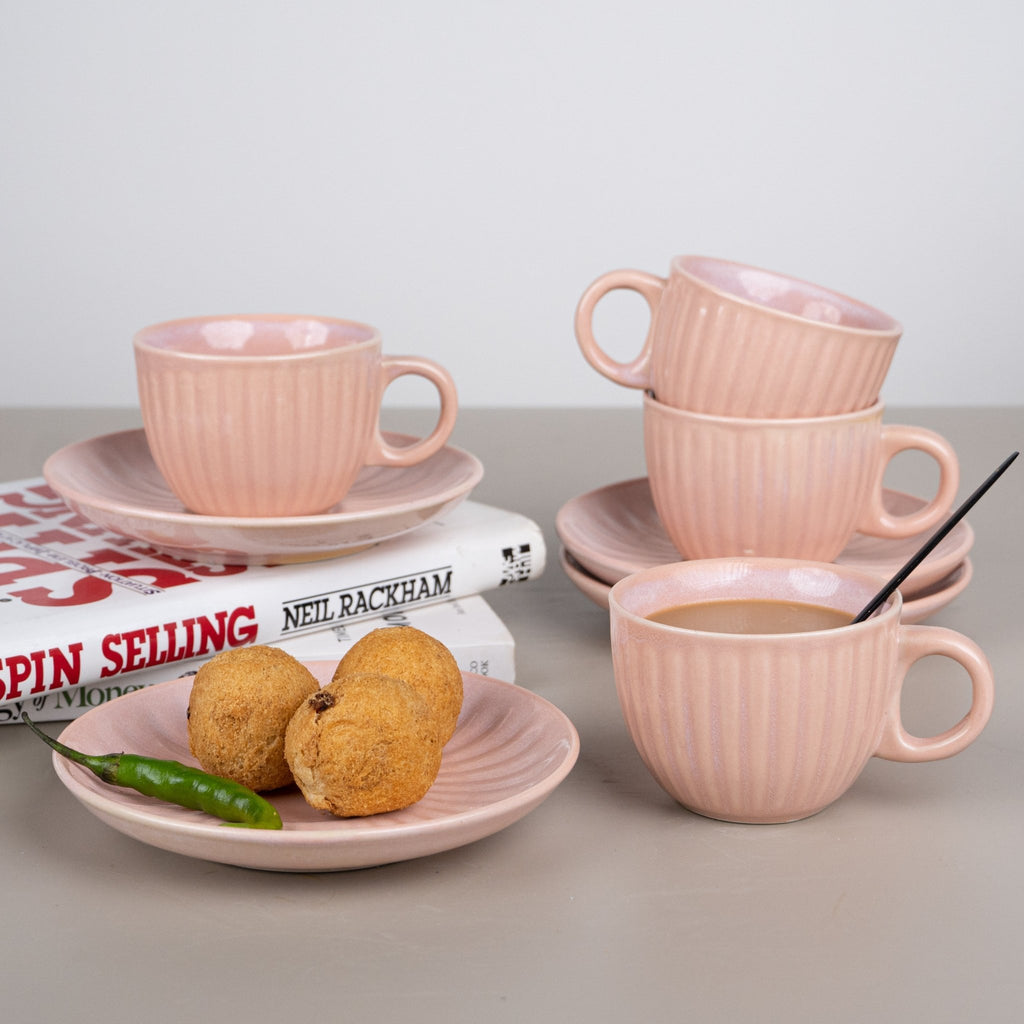 Bubblegum Ceramic Tea Set | Pink - The Golden Theory