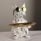 Bull Dog Statue Living Room Decor Table with Tray - The Golden Theory