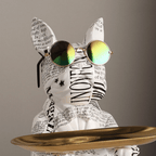 Bull Dog Statue Living Room Decor Table with Tray - The Golden Theory