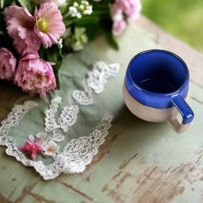 Burnt Blue Ceramic Mug - The Golden Theory