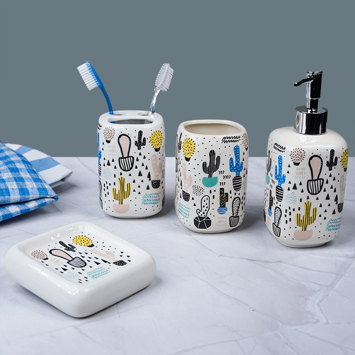 Cactus Bathroom Set - Kids Themed Bath Accessories - The Golden Theory Main image