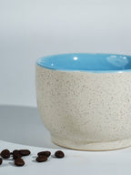Cappuccino Cup in Light Blue Ceramic with White Exterior - The Golden Theory