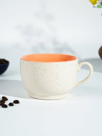 Cappuccino Cup in Orange Ceramic with White Exterior - The Golden Theory