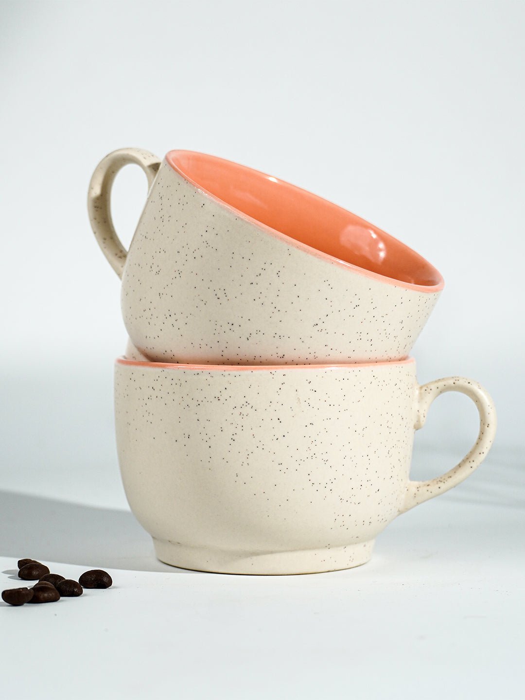 Cappuccino Cup in Orange Ceramic with White Exterior - The Golden Theory