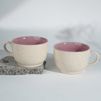 Cappuccino Cup in Pink Ceramic with White Exterior - The Golden Theory