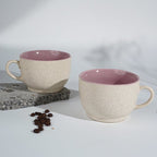 Cappuccino Cup in Pink Ceramic with White Exterior - The Golden Theory