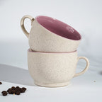 Cappuccino Cup in Pink Ceramic with White Exterior - The Golden Theory