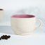 Cappuccino Cup in Pink Ceramic with White Exterior - The Golden Theory
