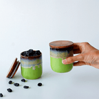 Ceramic Jars with Wooden Lids | Set of 2 - The Golden Theory