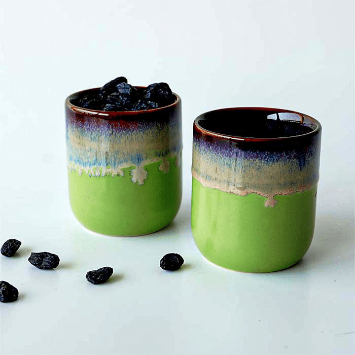 Ceramic Jars with Wooden Lids | Set of 2 - The Golden Theory