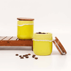 Ceramic Jars with Wooden Lids | Set of 2 - The Golden Theory