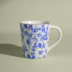 Ceramic Mug with Blue Floral Print - The Golden Theory